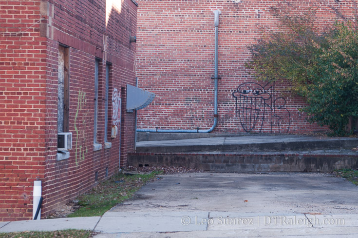 Graffiti on a building in Caswell square, December 2016
