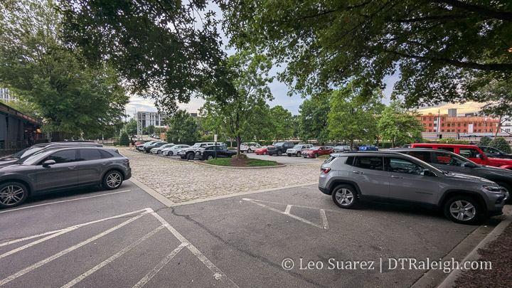 Photo of the Depot parking lot, July 2025