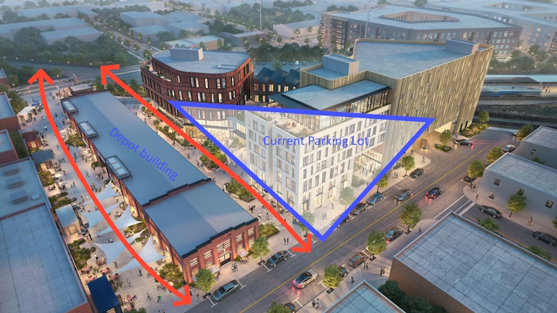 Rendering of the development announced by LODEN properties, with markings.