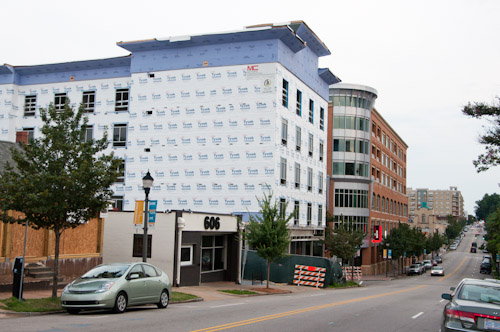 The Glenwood South Hampton Inn under construction in July 2012.