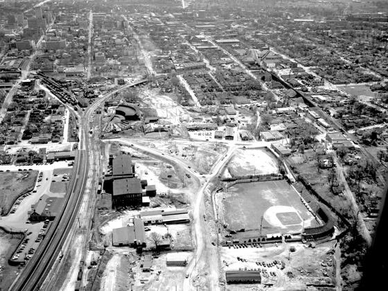 1952 Aerial photo of Capital Boulevard construction. Reprinted with permission from The News & Observer.