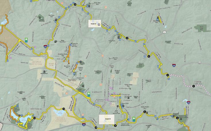 Raleigh Greenway system, January 2018