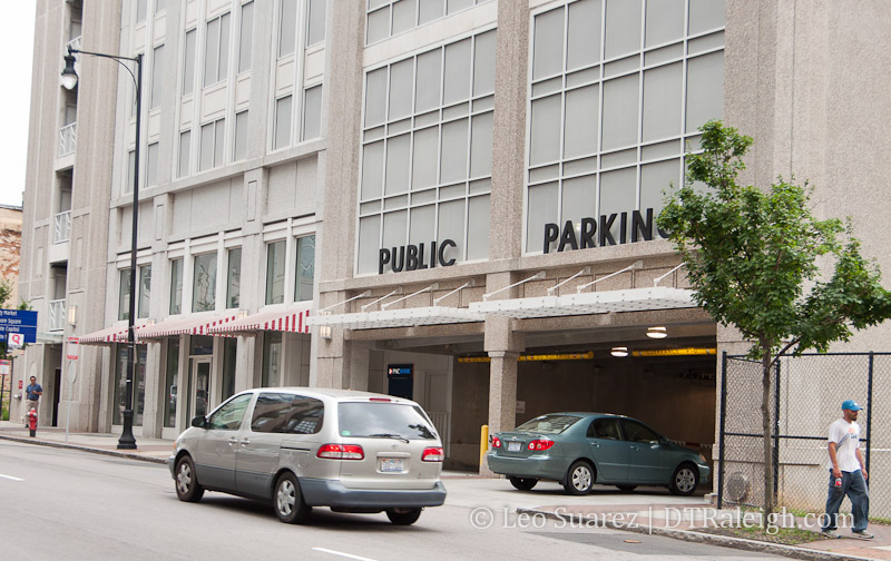 Parking deck on Wilmington Street.