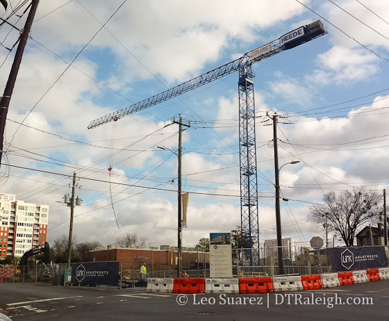 The Link Apartments at the corner of West and Jones Street.