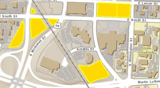 City-owned properties along South Street, August 2016