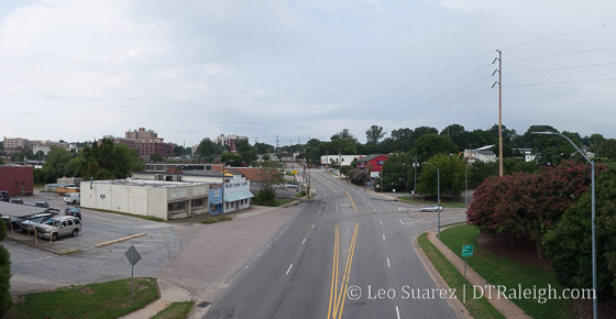 Looking West down Peace Street, August 2016