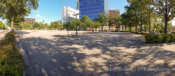 Parking lots along South Street, August 2016
