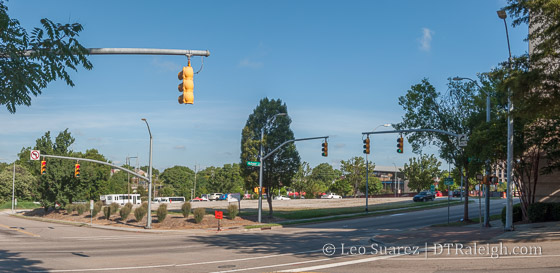 Parking lots along South and McDowell Street, August 2016