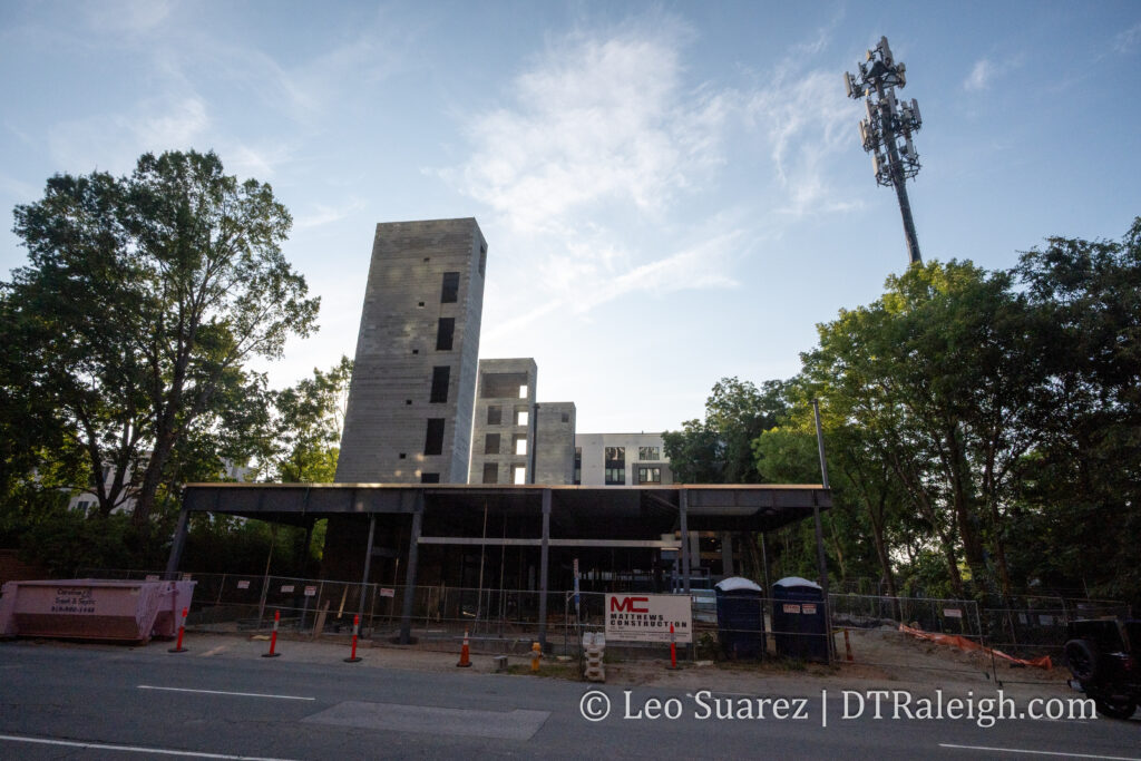 Photo of The Acorn Hotel construction, July 2026
