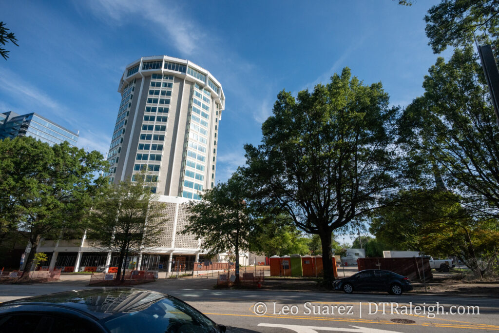 Photo of the upcoming Hotel Indigo renovation, July 2026