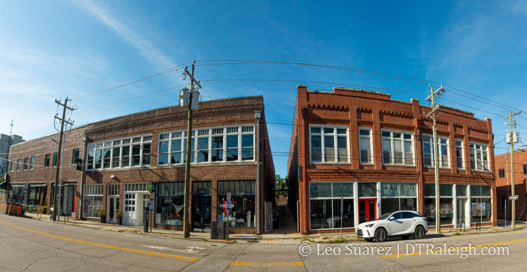 Warehouses along the 300 block of West Martin Street, July 2026