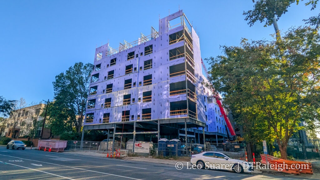 Photo of the construction site for the Element by Westin hotel on Blount Street, October 2026.